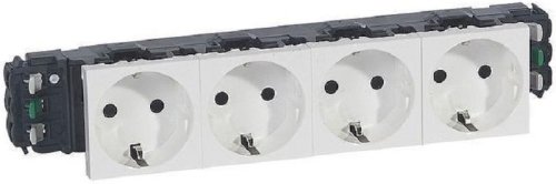 Розетка с заземлением Legrand Mosaic для кабель-канала DLP 4-м. 8 мод. шторки белый картинка